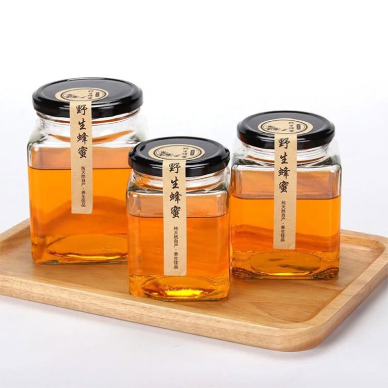 Square glass jar