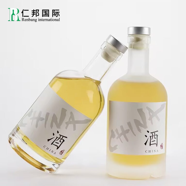 Empty glass beverage bottle packaging box with lid